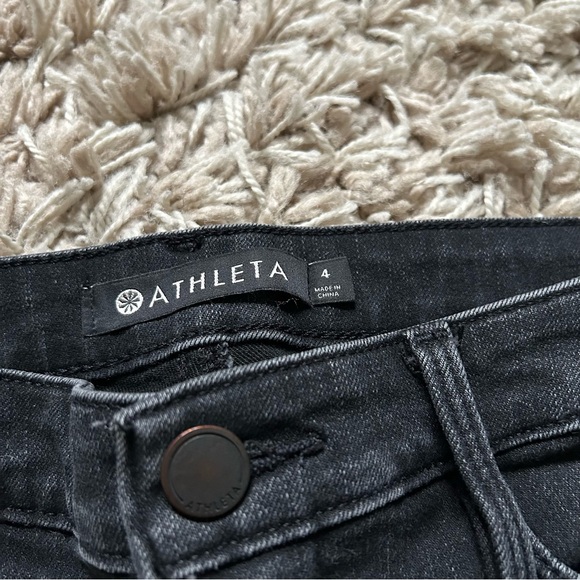 🩷ATHLETA SCULPTEK BLACK SKINNY JEANS SIZE 4 CARBON WASH TREND CAPSULE WARDROBE - Picture 4 of 9